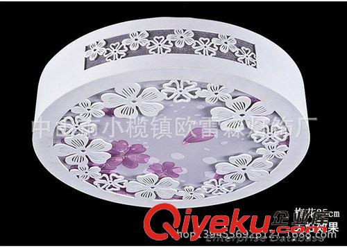 LED圓形吸頂燈 歐雷森 新款  歐式現代純木中式羊皮吸頂燈木藝外殼LED臥室外殼