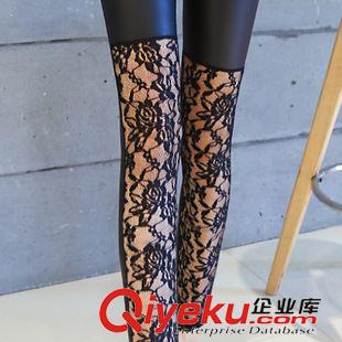 1號(hào)更新 秋裝新款打底褲超薄時(shí)尚蕾絲拼接女褲潮 韓版顯瘦修身時(shí)尚皮褲女原始圖片3