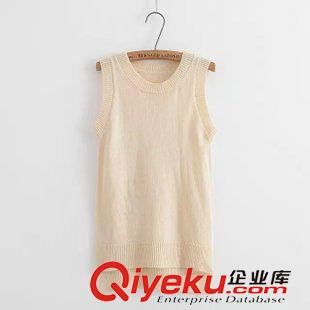 8.1-8.7  上新 15款 夏秋歐美風(fēng) 純色棉無袖圓領(lǐng)寬松百搭女式針織衫 馬甲背心原始圖片2