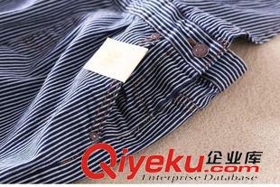 5.25 SX 歐美風(fēng)條紋水洗背帶長褲 夏季寬松百搭學(xué)院女裝長褲原始圖片2