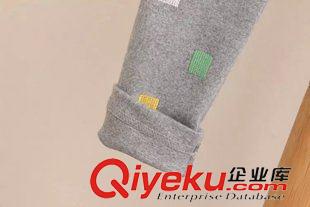 打底褲 2015秋季新款 森女學(xué)院風(fēng) 小方格刺繡全棉純色打底褲原始圖片3