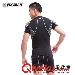 fixgear短袖運(yùn)動(dòng)緊身衣 新品fixgear運(yùn)動(dòng)緊身衣短袖套裝速干跑步訓(xùn)練健身衣服包郵c2s-b45