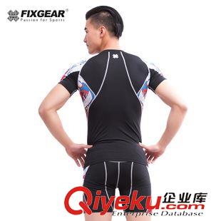 fixgear短袖運動緊身衣 新品fixgear運動緊身衣短袖套裝 跑步健身訓(xùn)練服廠家直銷C2S-B19R