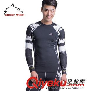 ghostwolf長(zhǎng)袖運(yùn)動(dòng)緊身衣 Ghostwolf新品運(yùn)動(dòng)緊身衣男士速干緊身衣跑步健身衣服廠家直銷