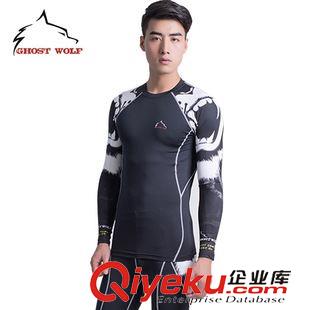 ghostwolf長(zhǎng)袖運(yùn)動(dòng)緊身衣 Ghostwolf新品運(yùn)動(dòng)緊身衣男士速干緊身衣跑步健身衣服廠家直銷