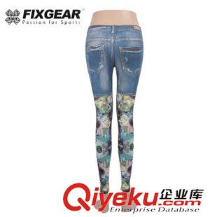 女士休閑褲 仿牛仔打底褲九分褲韓版顯瘦小腳褲純棉印染緊身鉛筆褲夏款原始圖片2