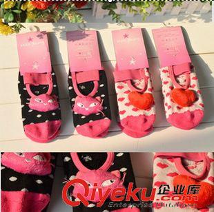 女船襪 南美訂單按摩底襪子外貿(mào)原單地板防滑襪卡通女船襪加厚毛巾底女襪原始圖片2