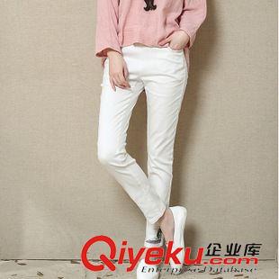 9.6新品 2015秋裝新款韓版純色休閑褲女褲子長(zhǎng)褲小腳褲松緊鉛筆褲廠家直銷(xiāo)原始圖片2