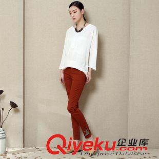 9.6新品 2015秋裝新款韓版純色休閑褲女褲子長(zhǎng)褲小腳褲松緊鉛筆褲廠家直銷(xiāo)原始圖片3