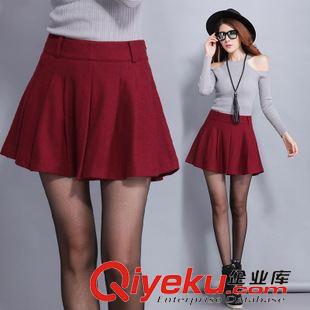 9.16新品 2015秋冬新款韓版女修身羊毛呢半身裙顯瘦裙褲A字裙短裙女短裙潮