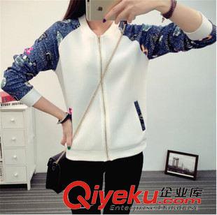 9.24新品 2015秋季新款韓版百搭修身印花開衫外衣棒球服夾克外套女一件代發(fā)原始圖片2