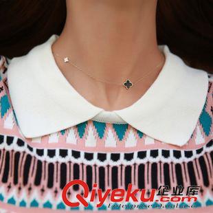 9.24新品 2015秋季新款學(xué)院菱形條紋修身顯瘦長(zhǎng)袖翻領(lǐng)打底針織套頭毛衣女潮原始圖片3