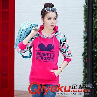 9.27新品 2015秋冬新款休閑女裝寬松顯瘦加絨連帽長袖衛衣 韓版卡通外套潮原始圖片3