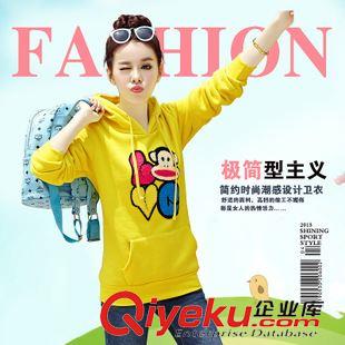 9.27新品 2015秋冬新款韓版連帽套頭加絨加厚學生衛衣女寬松大碼卡通外套潮原始圖片2