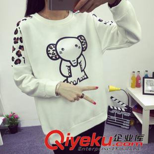 9.30新品 韓版2015秋裝新款女裝卡通大碼寬松顯瘦加絨套頭加厚衛(wèi)衣打底衫潮原始圖片2