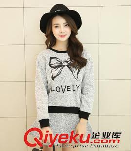 8.14新品 2015秋裝新品女韓版鑲花朵釘珠時(shí)尚顯瘦兩件套休閑連衣裙短裙套裝