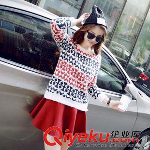 7.1新品 2015秋冬新款女裝韓版圓領(lǐng)長袖套頭打底針織衫加厚百搭修身毛衣原始圖片2
