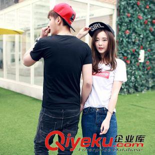 情侶裝 情侶裝夏裝短袖新款2015韓版女t恤打底衫學(xué)生班服原始圖片3
