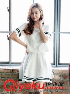 休閑套裝 2015夏裝新款女裝短袖圓領(lǐng)T恤上衣學(xué)院風(fēng)短裙原始圖片3