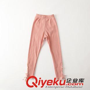 8.5上新中 兒童打底褲批發 韓版女童系帶全棉螺紋打底褲童裝原始圖片3