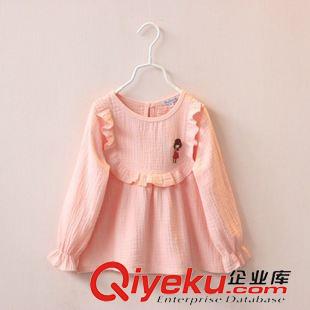 7.20秋款~ 秋季外貿(mào)兒童裝批發(fā) 女童胸前鏤空燈籠袖裙衫 純棉娃娃衫上衣