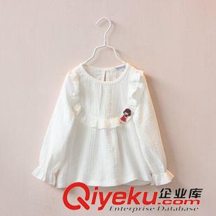 7.20秋款~ 女童2015秋裝新款 兒童荷葉邊褶皺娃娃衫 女童棉布裙衫上衣原始圖片2