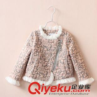 7.20秋款~ 2015秋款女童裝 韓版兒童斜拉鏈太空棉夾克 蕾絲花邊外套批發(fā)原始圖片2