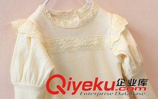 秋款{dy}波 2015春秋款韓版女童裝 泡泡袖蕾絲花邊打底衫 兒童長袖t恤原始圖片3