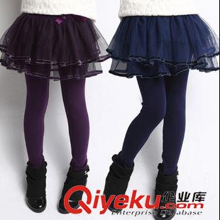 2015秋冬上新 女童秋冬裝2015新款大童網紗韓版長褲兒童打底褲小腳裙褲加絨加厚