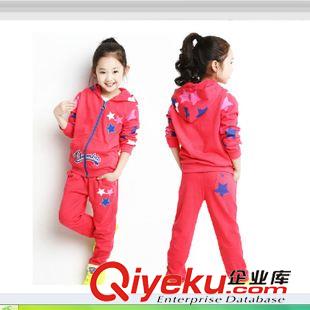 童套裝 2014秋款童裝新品 小梅花長袖女童套裝 兒童運動套裝 童裝批發