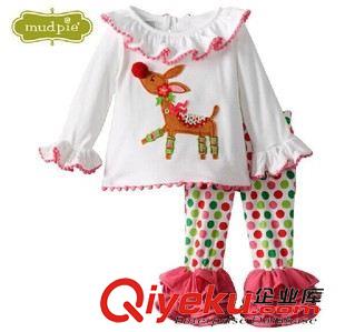 圣誕款區(qū)-Christmas section are 童裝批發(fā) 新款女童小鹿T恤帶波點(diǎn)喇叭長(zhǎng)褲兩件套套裝  廣東貨源原始圖片3