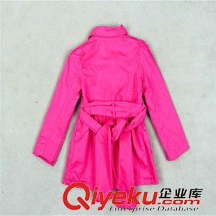 上衣-Jacket  外貿(mào)爆款 女童時(shí)尚韓版翻領(lǐng)蝴蝶結(jié)腰帶鉆石風(fēng)衣 寶寶外套