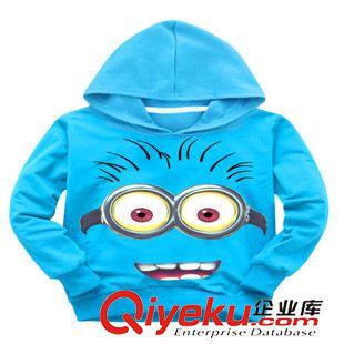 上衣-Jacket  新款生產(chǎn)批發(fā) 寶寶 卡通 長(zhǎng)袖小黃人休閑連帽衛(wèi)衣原始圖片2
