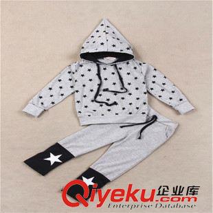 裙 裤套裝-Dress pants suit 外贸爆款童装批发 男童秋款外套休闲套装 星星卫衣两件套