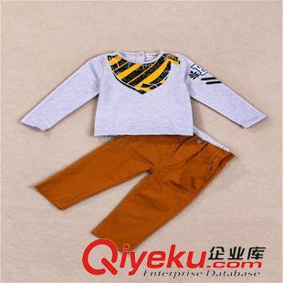 裙 褲套裝-Dress pants suit 外貿(mào)爆款 歐美風女童長袖牛仔襯衣帶豹紋打底褲套裝 兒童2件套