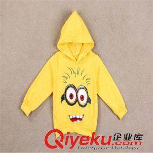 上衣-Jacket 新款童裝批發(fā) 男女童卡通小黃人休閑連帽衛(wèi)衣 寶寶帽衫 廣東貨源