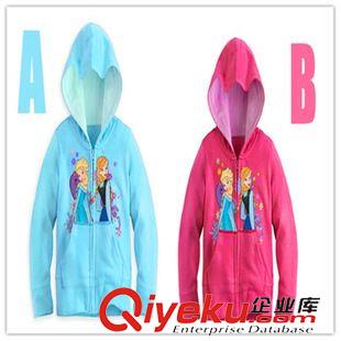 上衣-Jacket 童裝批發(fā) 女童新款冰雪奇緣休閑長(zhǎng)袖外套 兒童拉鏈衛(wèi)衣帽衫4色