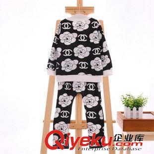 裙 褲套裝-Dress pants suit 外貿爆款 女童秋款小香風山茶花套裝 兒童韓版長袖花朵2件套