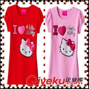 上衣-Jacket 童裝批發(fā) 女童短袖hellokitty I LOVE立體蝴蝶結(jié)T恤上衣 SY019