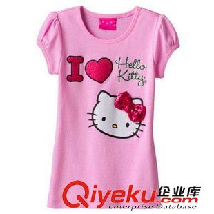 上衣-Jacket 童裝批發(fā) 女童短袖hellokitty I LOVE立體蝴蝶結(jié)T恤上衣 SY019