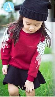 上衣-Jacket 外貿(mào)爆款 秋款男女童時尚立體翅膀衛(wèi)衣 兒童百搭上衣3色可選原始圖片2