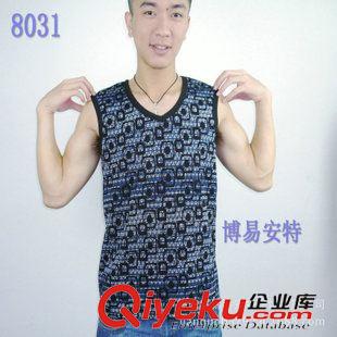 男女保暖背心 廠家批發(fā)秋冬男保暖背心 V領男士提花商務背心 加厚加絨8031原始圖片2
