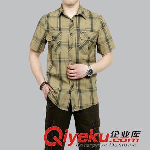 男襯衫 2015年秋季新款男式長袖襯衫中老年男士翻領(lǐng)拼接口袋長袖代理免費(fèi)