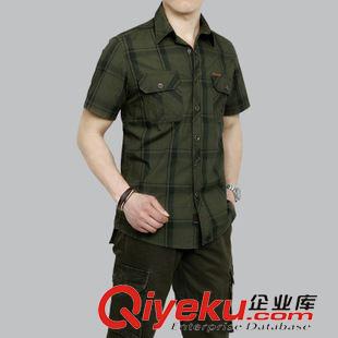 男襯衫 2015夏季新品專柜AFS 大碼短袖襯衫男士短袖襯衣吉普襯衫純棉格子原始圖片2