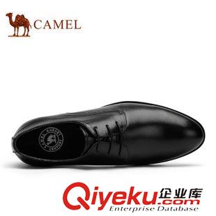 商務休閑鞋 Camel 駱駝男鞋 zp頭層皮商務正裝皮鞋 新款尖頭系帶A512065050原始圖片2