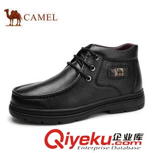 男靴 Camel 駱駝男靴 日常休閑系帶皮靴 圓頭保暖靴子男A442213124