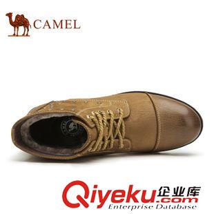 男靴 Camel 駱駝男靴 日常休閑保暖馬丁靴 新款真皮短筒靴A442147094原始圖片2