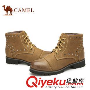 男靴 Camel 駱駝男靴 日常休閑保暖馬丁靴 新款真皮短筒靴A442147094原始圖片3