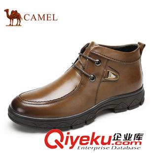 男靴 Camel 駱駝男靴 日常休閑保暖馬丁靴 新款真皮短筒靴A442147094