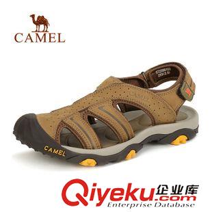 涼鞋 CAMELl駱駝戶外男款沙灘鞋 透氣防滑磨砂頭層牛皮 5T2396103原始圖片2